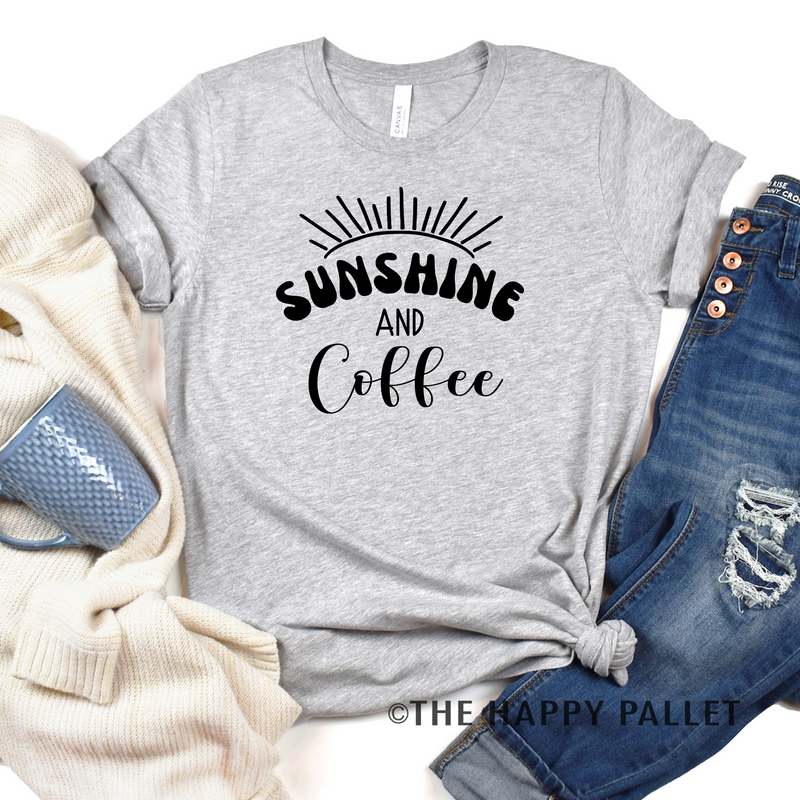 Sunshine and Coffee Crew Neck Tshirt