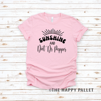 Sunshine and Diet Dr Pepper Crew Neck Tshirt