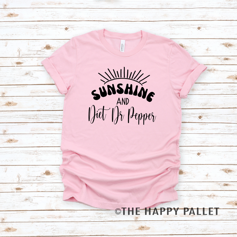 Sunshine and Diet Dr Pepper Crew Neck Tshirt