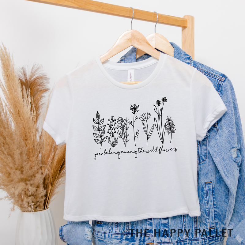 You belong among the wildflowers crop top, trendy crop top, floral
