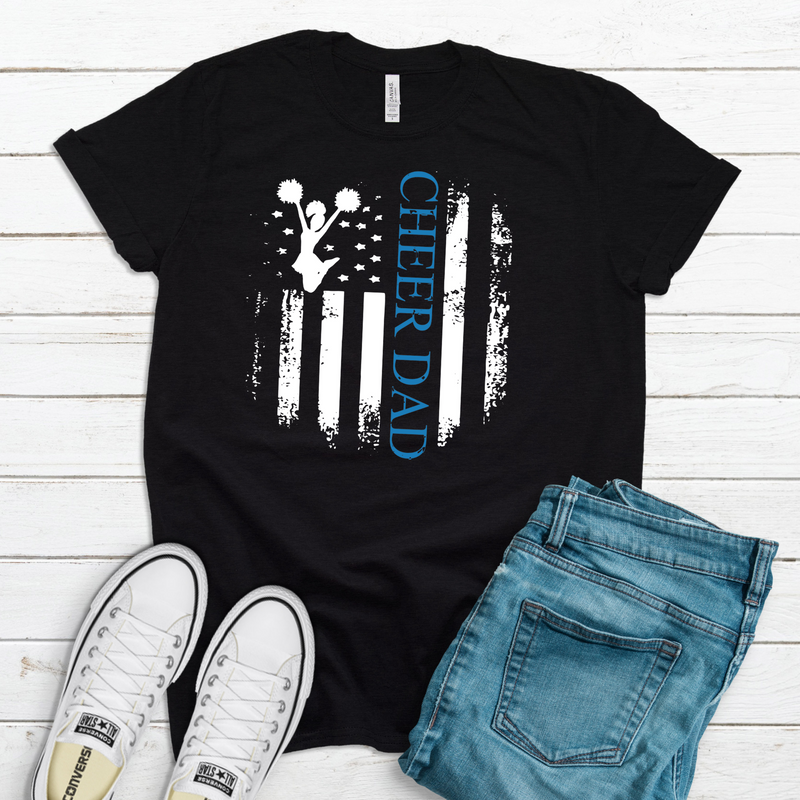 Cheer Dad Shirt, Distressed Flag Shirt, Cheer Parent Shirt