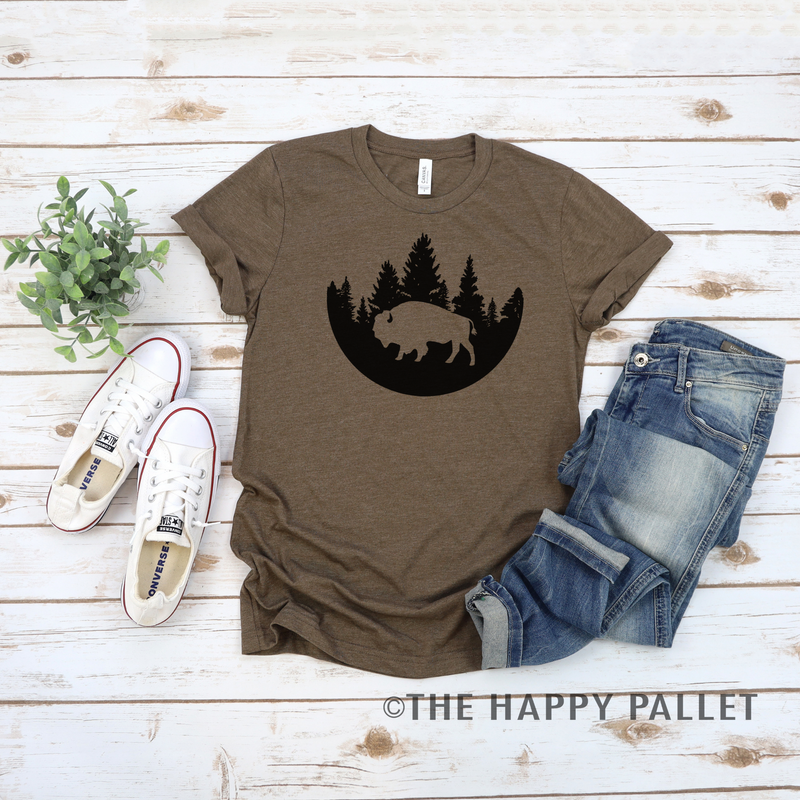 Buffalo Shirt, Wildlife Shirt, Buffalo Crew Neck Shirt