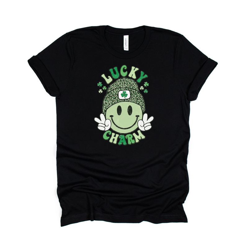 Lucky Charm Peace Smiley Face St Patricks Day Youth Shirt