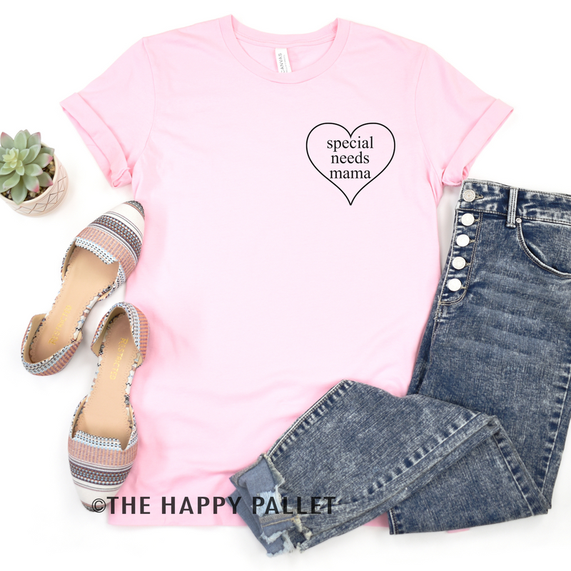 Special Needs Mama Shirt, Heart Shirt, Chest Logo, Special Needs