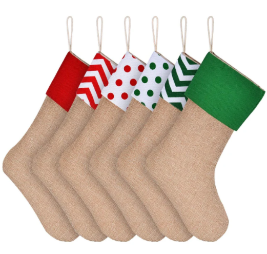 Personalized Burlap Christmas Stocking