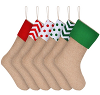 Personalized Burlap Christmas Stocking