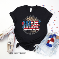 USA Leopard Background Adult Fourth of July Shirt