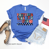 Partying Like It's 1776 Adult Fourth of July Shirt