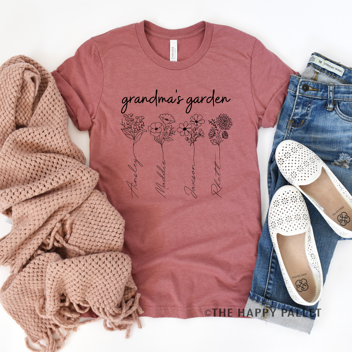 Grandma's Garden Birth Flowers Mother's Day Crew-Neck