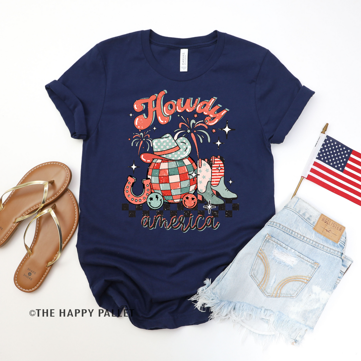 Howdy America Adult Fourth of July Shirt