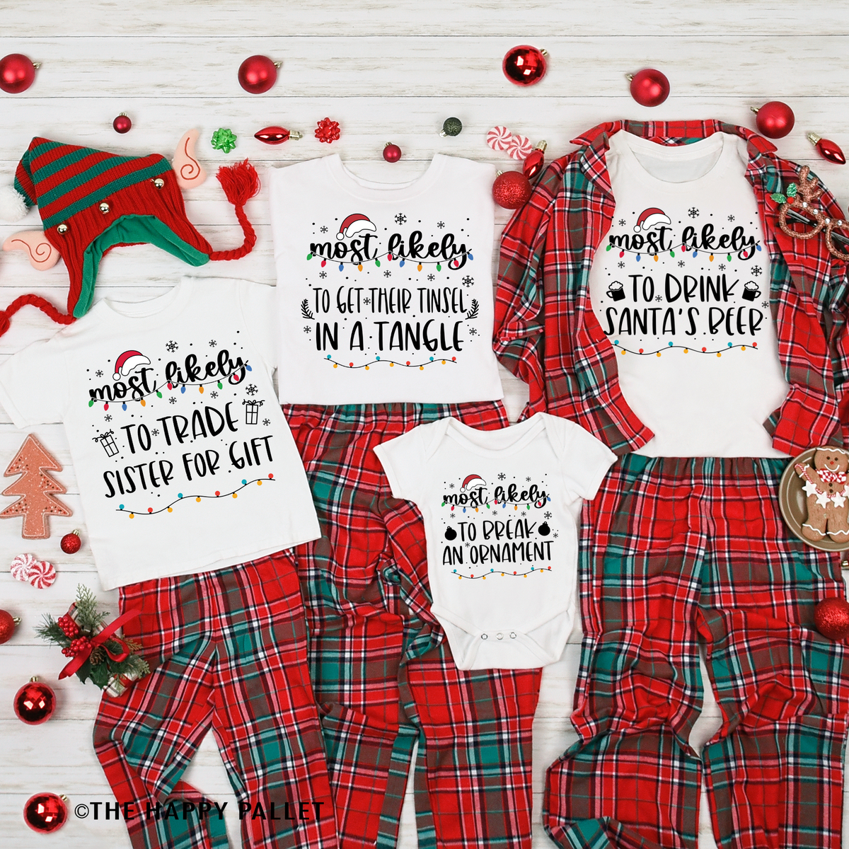 Most Likely To... Christmas Lights Pajama Shirt