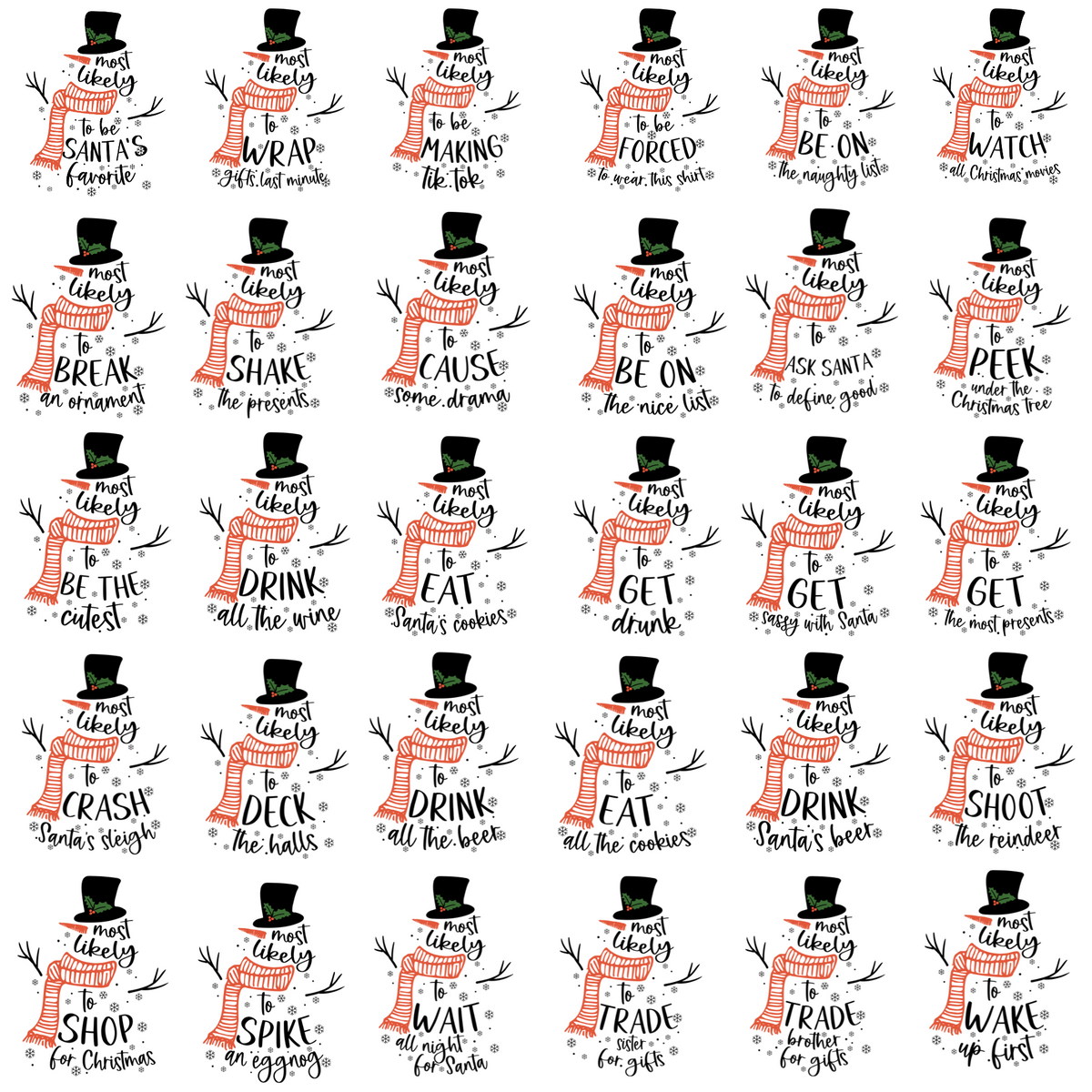 Most Likely To... Snowman Pajama Shirt