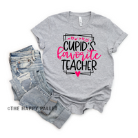 Cupid's Favorite Teacher Valentines Day Crew-Neck