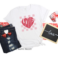 Checker Love Valentines Day Crew-Neck