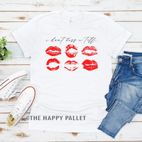 I Don't Kiss and Tell Stacked Valentines Day Crew-Neck