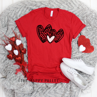 Leopard Heart Valentines Day Crew-Neck