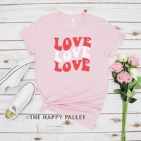 Stacked Love Valentines Day Crew-Neck