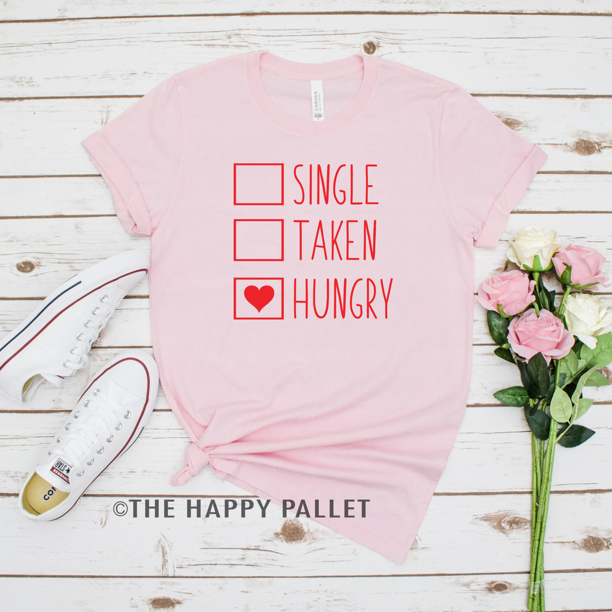 Single Taken Hungry Valentines Day Crew-Neck