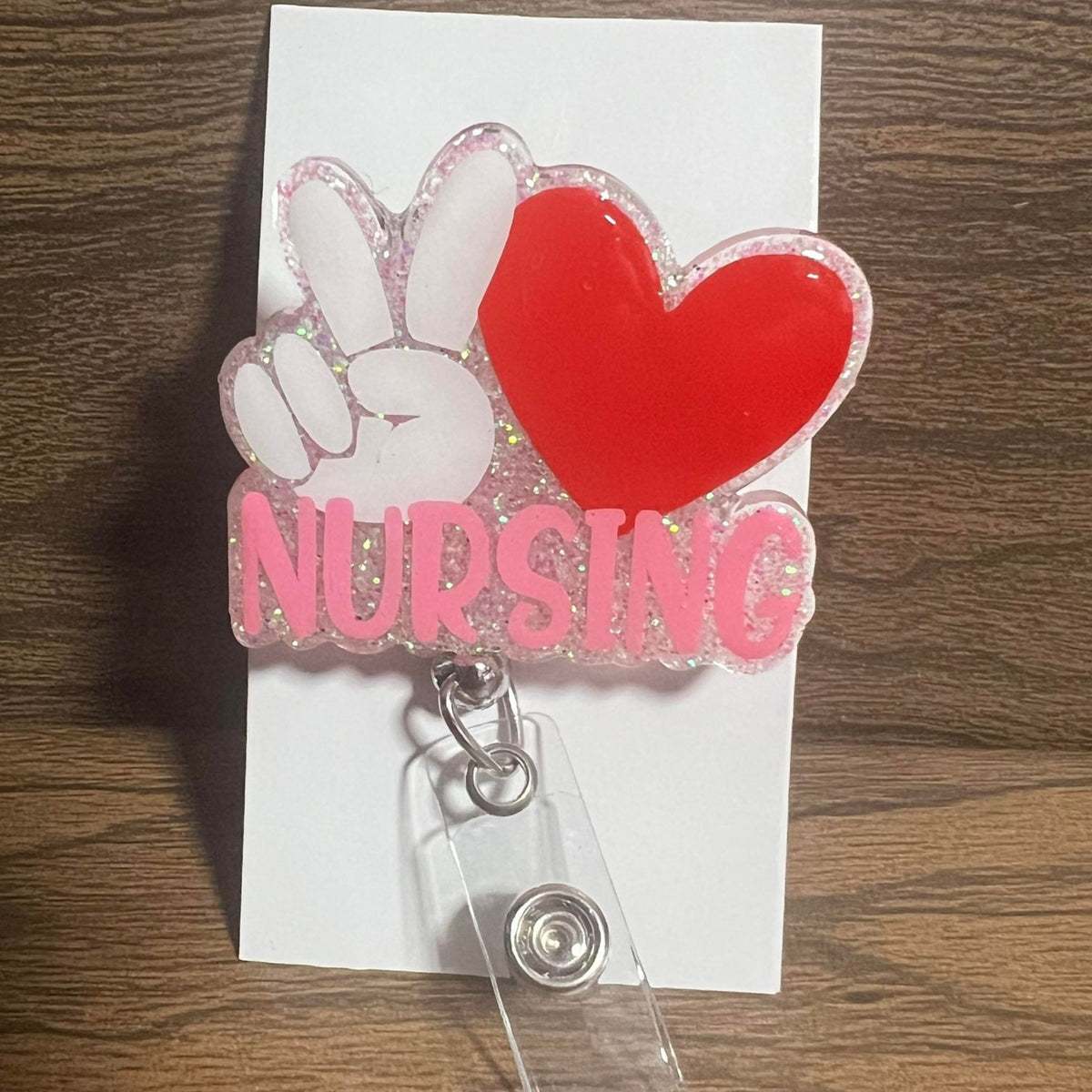 Peace Love Nursing Retractable Badge Reel
