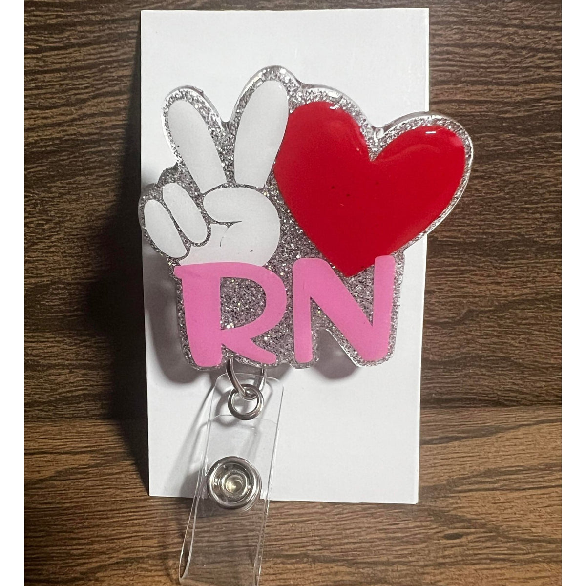 Peace Love Rn Retractable Badge Reel