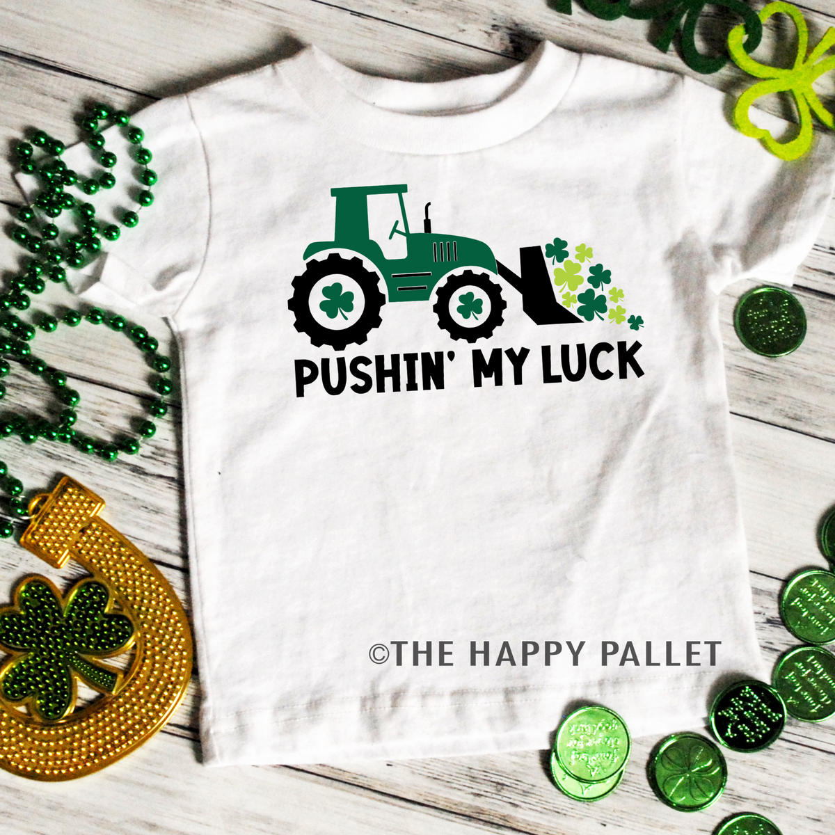 Pushin My Luck Youth St Patricks Day Shirt