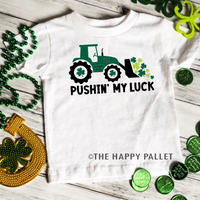 Pushin My Luck Youth St Patricks Day Shirt