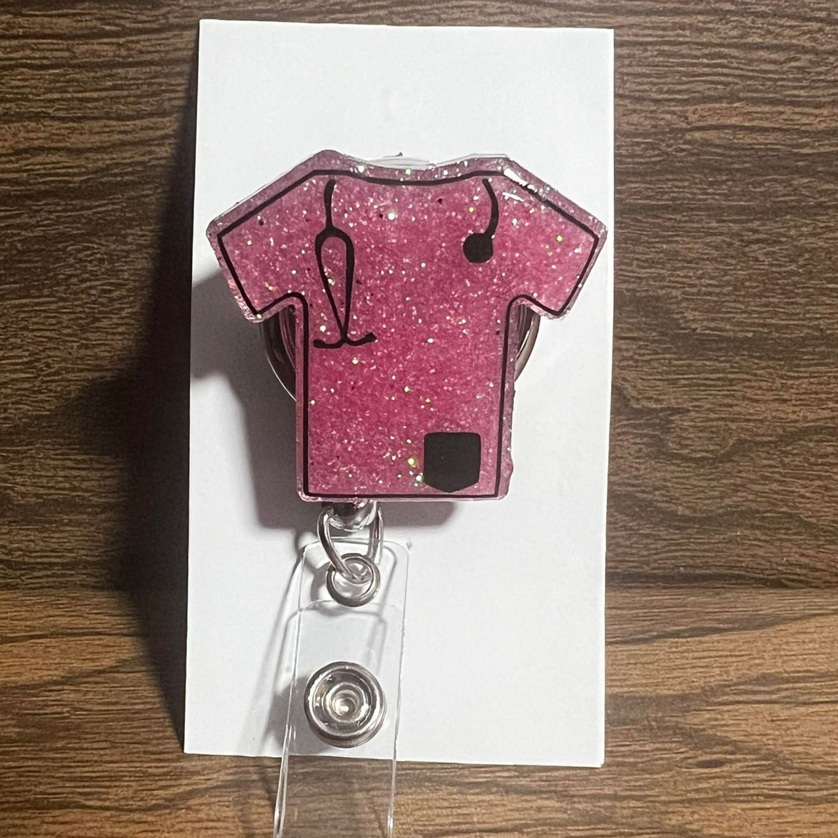 Scrub Top Retractable Badge Reel